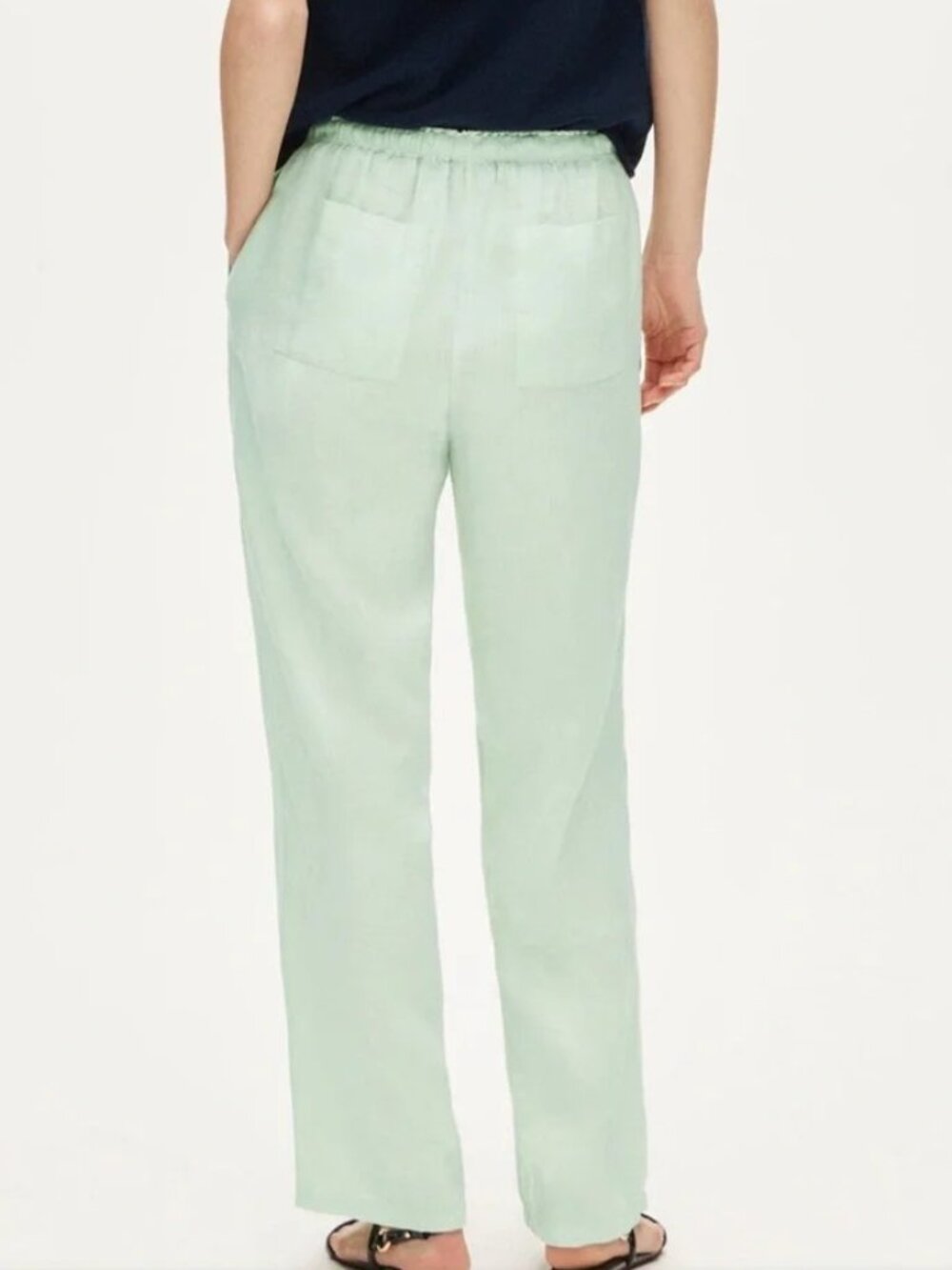 NWT J. Crew Soleil Pant in Linen, Mint Green, Size Small - Picture 3 of 10
